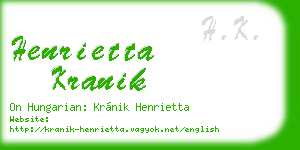 henrietta kranik business card