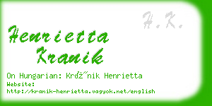 henrietta kranik business card